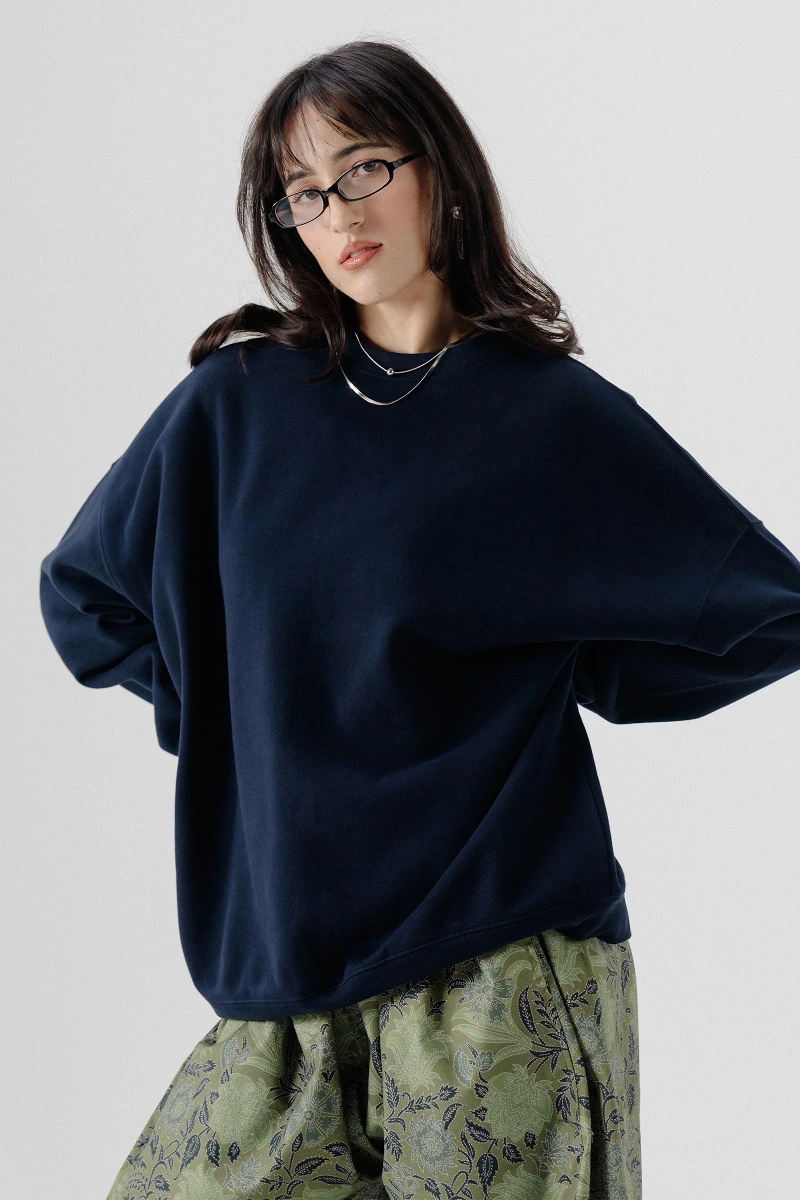 Soft Oversized SweatShirt - Navy
