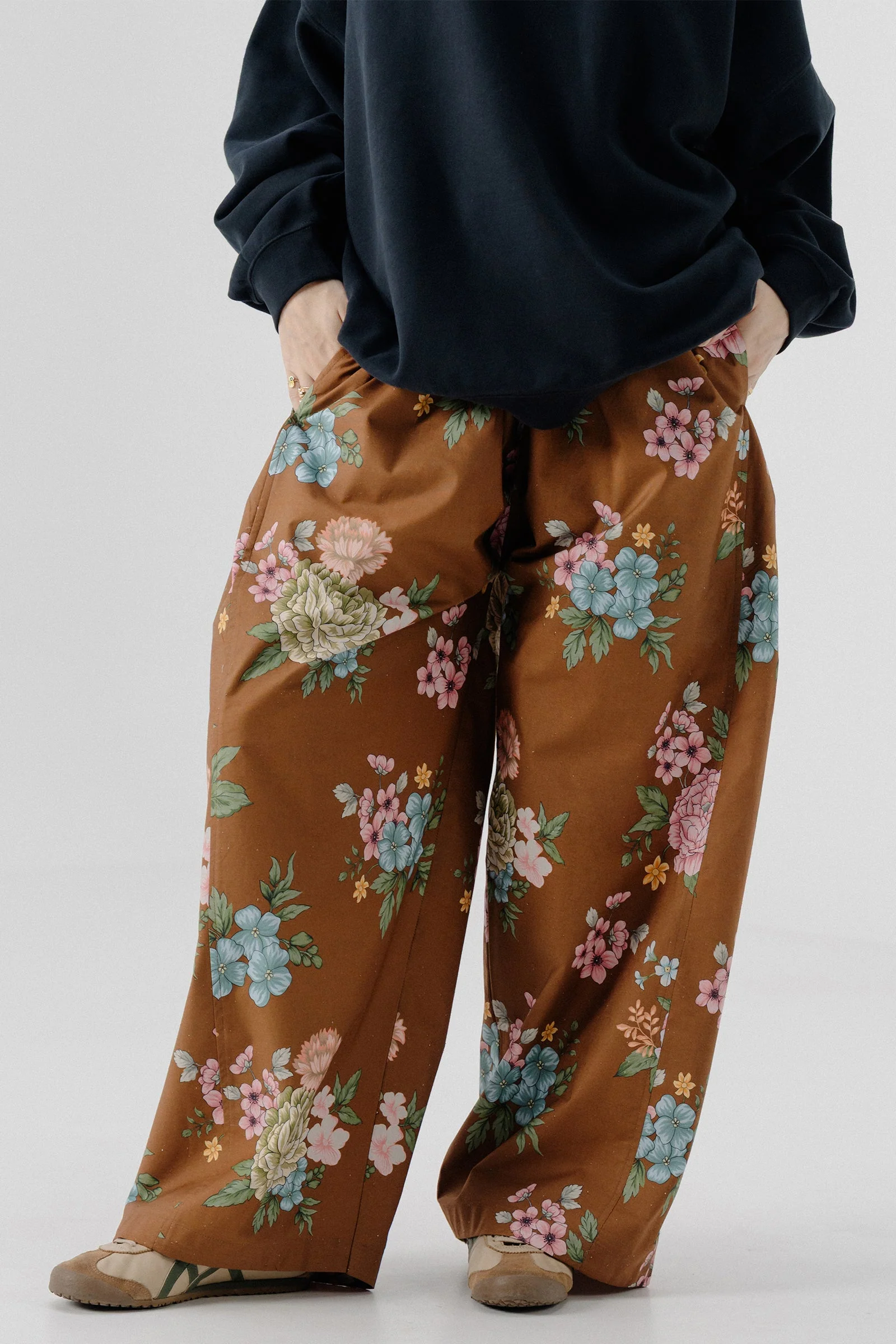 Shalwar Pants - Floral Brown