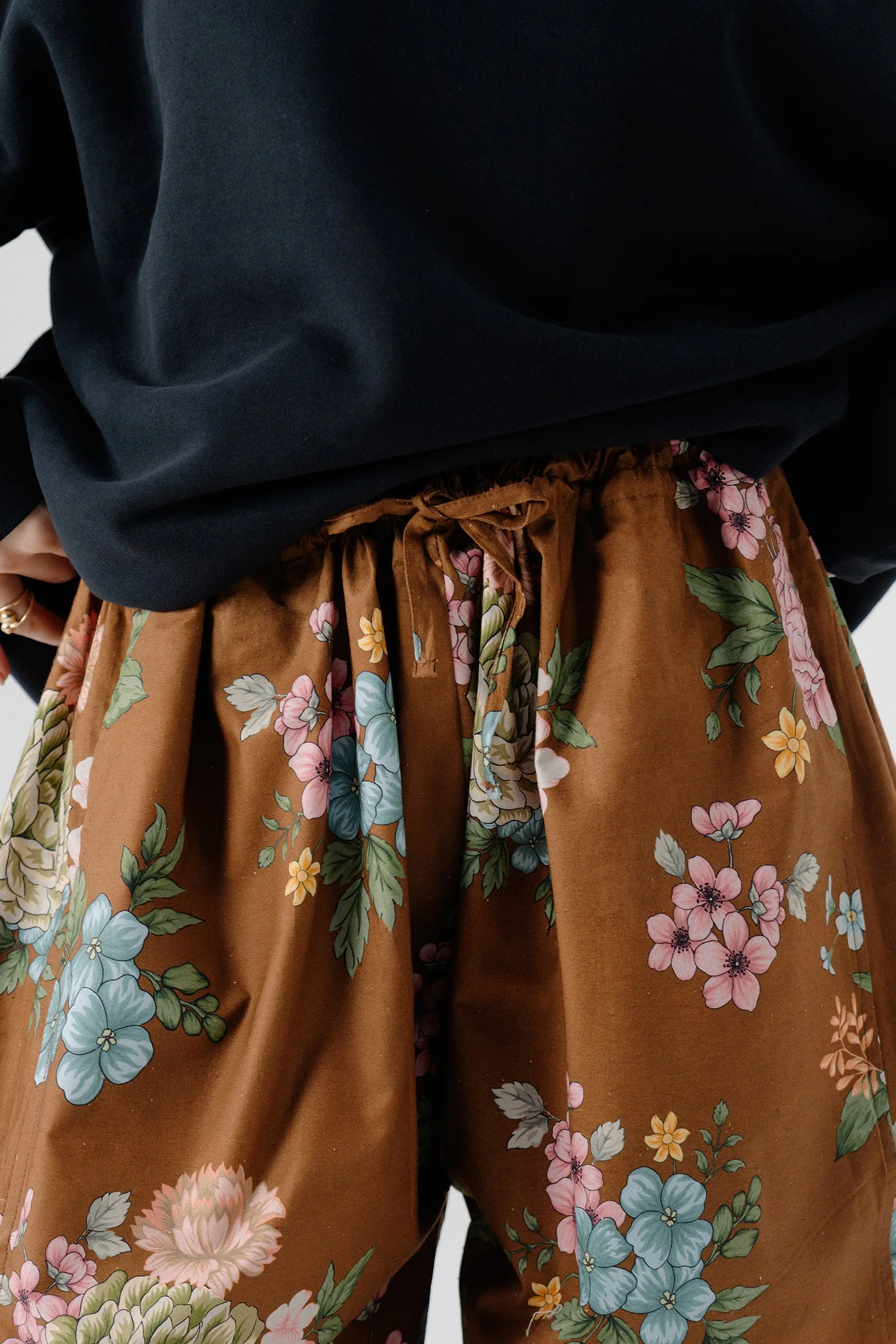 Shalwar Pants - Floral Brown - Image 2