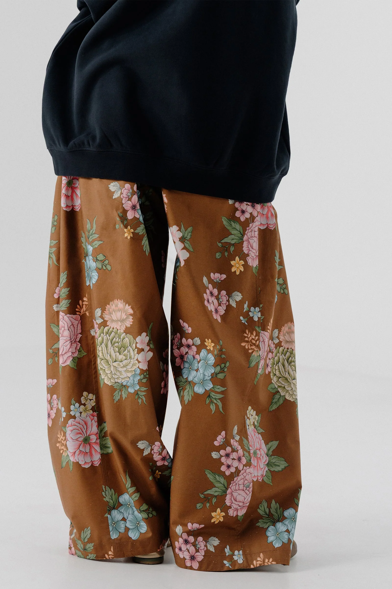 Shalwar Pants - Floral Brown - Image 4