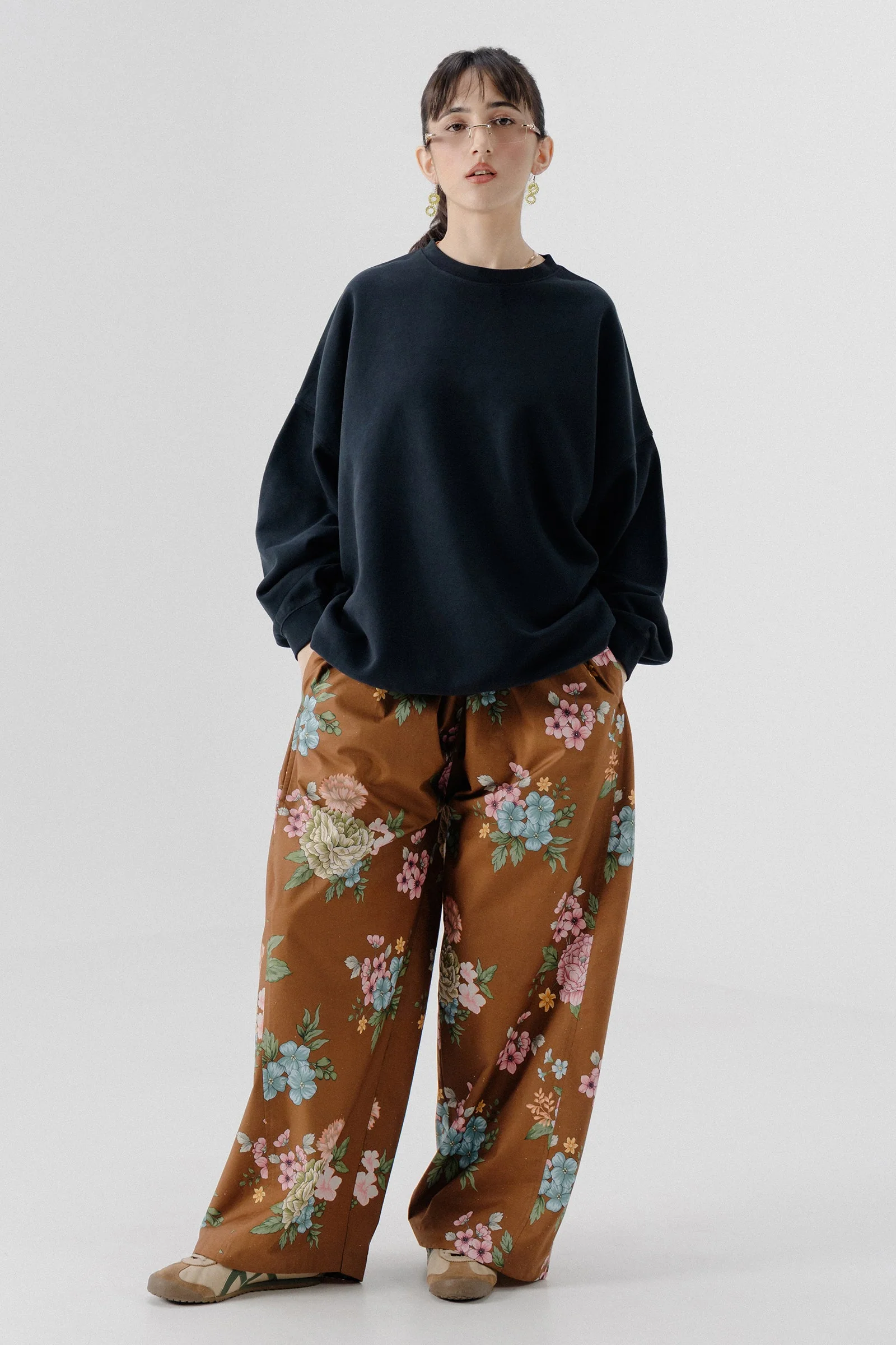 Shalwar Pants - Floral Brown - Image 5