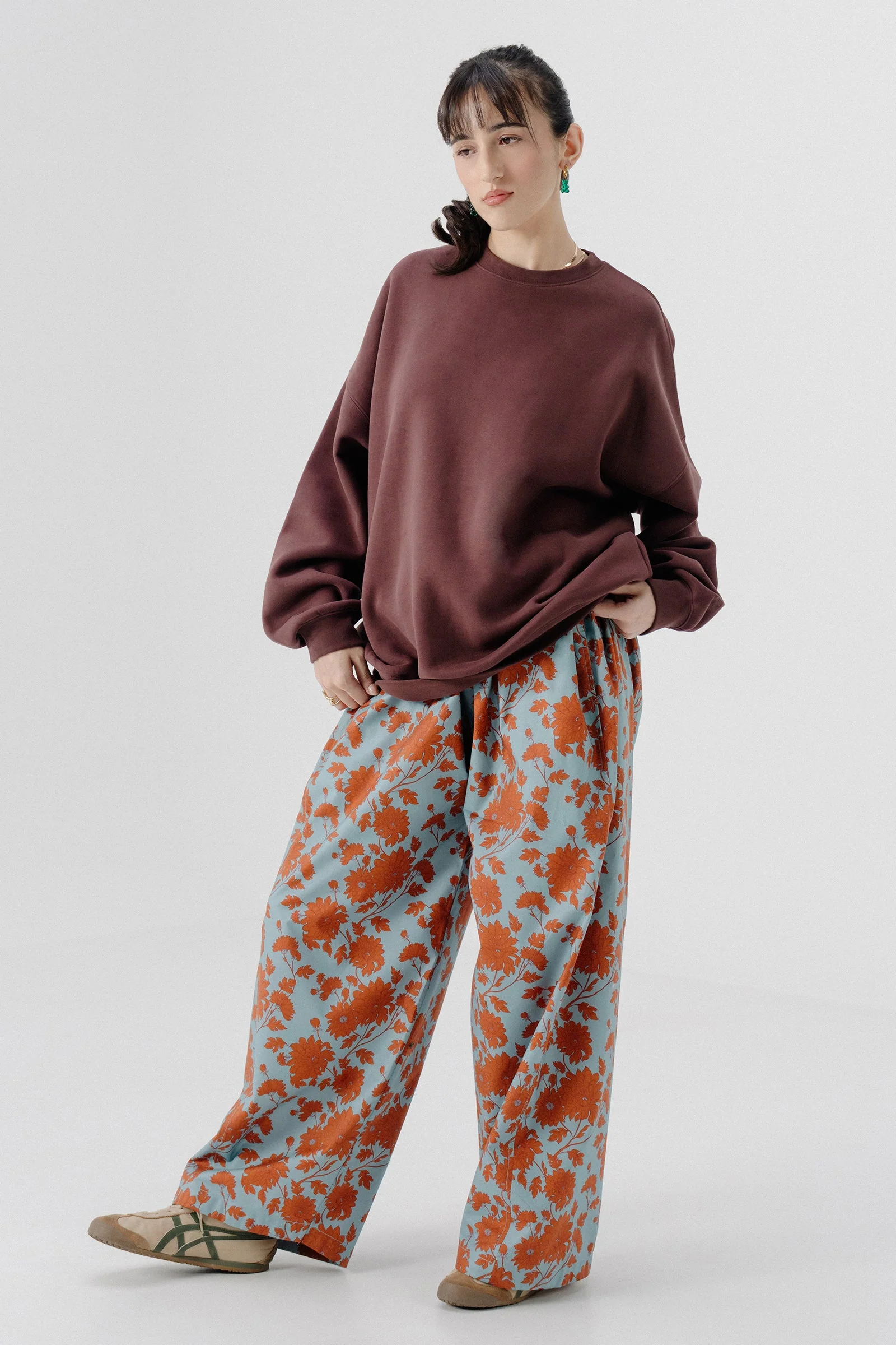 Shalwar Pants - Floral Dusty Blue - Image 3