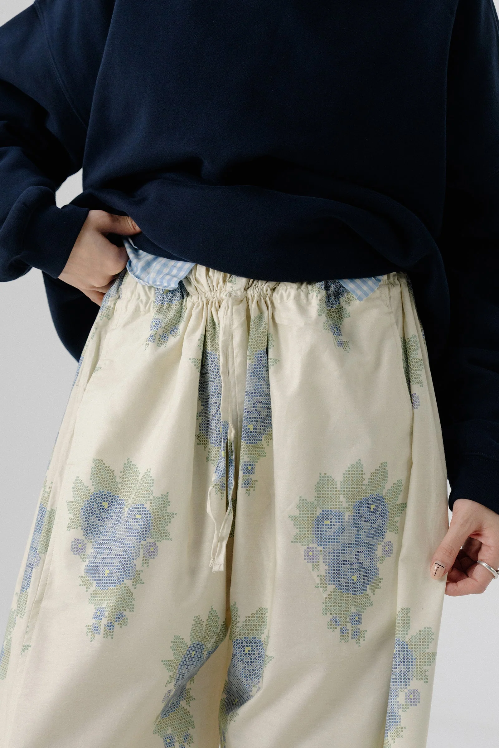 Shalwar Pants - Floral Ivory - Image 2