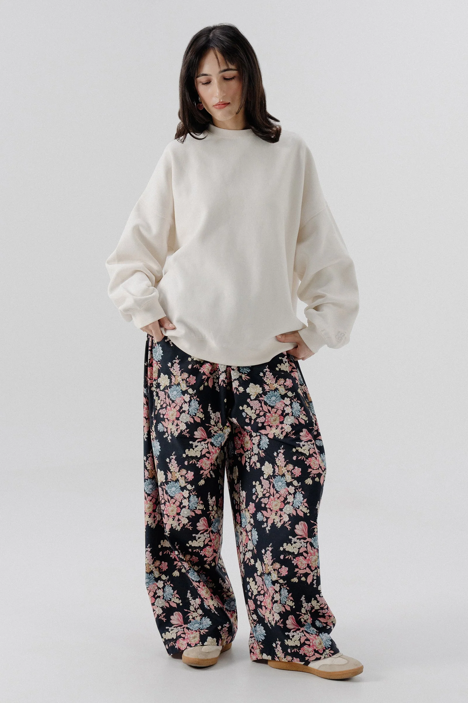 Shalwar Pants - Floral Black