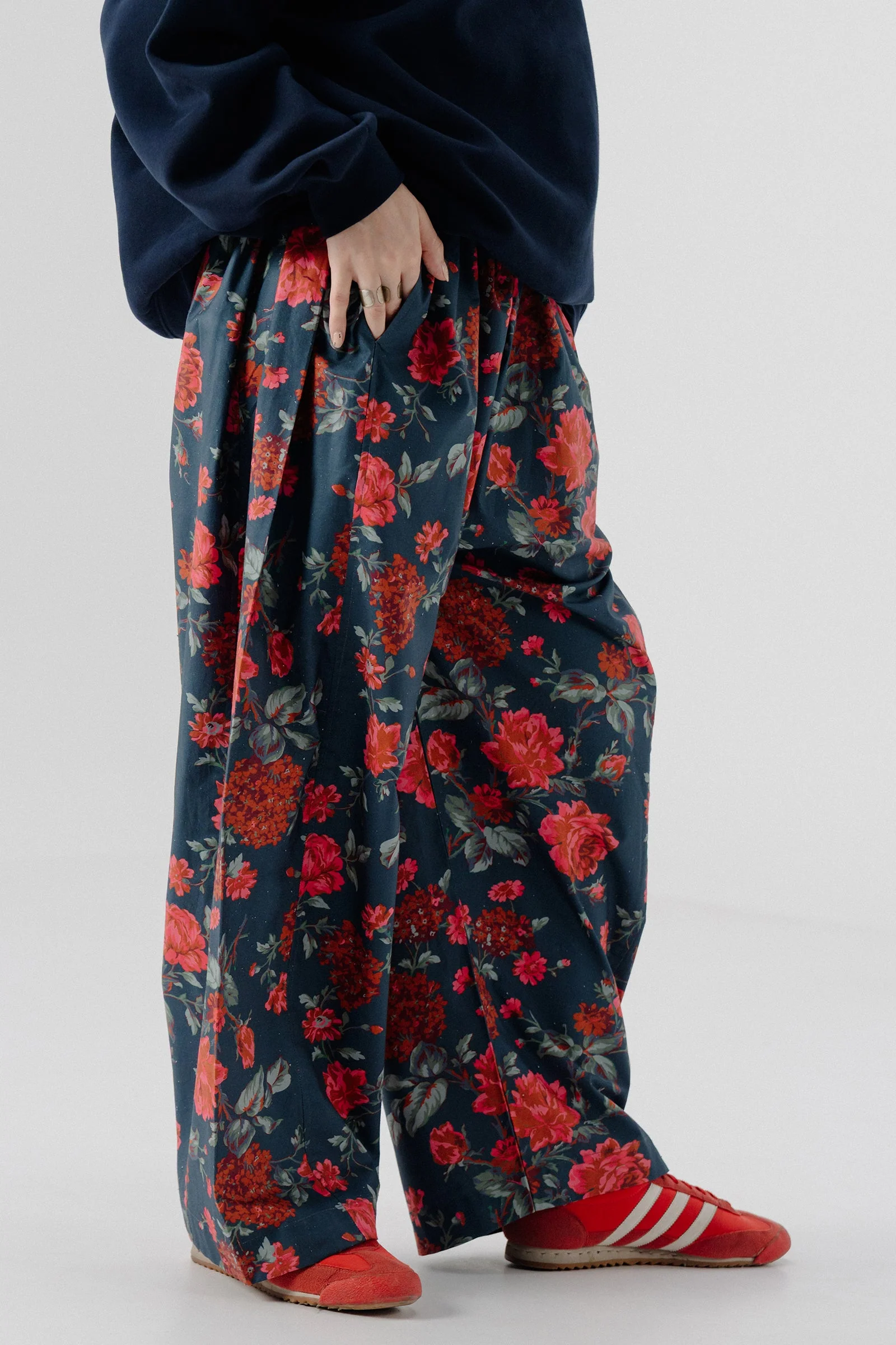 Shalwar Pants - Floral Navy
